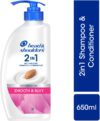 HEAD & SHOULDERS Smooth and Silky 2-in-1 Anti-Dandruff Shampoo + Conditioner for Dry, Frizzy Hair(650 ml)