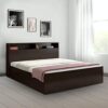 HomeTown Alex Engineered Wood Box Storage Queen Size Bed in Dark Walnut Colour