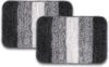 STATUS Microfiber Bathroom Mat(Black, Medium, Pack of 2)