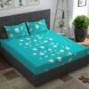 Story@home 144 TC Cotton Double Printed Flat Bedsheet(Pack of 1, Aqua Green)