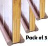 WHAAKART Pack of 3 PVC Door Guard Gap Filler for Door Bottom Seal Strip Sound Proof Pack of 3 PVC Door Guard Gap Filler for Door Bottom Seal Strip Sound Proof Floor Mounted Door Stopper(Brown)