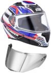 Studds Thunder Full Face Helmet D8 with Clear Visor (White N1, XL)