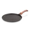 Echt Die Cast Aluminium Non Stick Dosa Tawa,Size 28 cm, Flat Roti and Chapati tawa, Granite Finish,Wooden Finish, Soft Touch Handle, PFOA Free, Idle for Indian Style Cooking,(Grey)