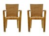 Prima Plastic Chair for Living Room | Set of 2 | Chair for Home, Living Room, Outdoor | Stackable Chair with arm | 100% Virgin Plastic | Big Boss 1 (Sandalwood Colour)