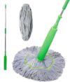 2-in-1 Self-Wringing Floor Mop – 360° Rotating Adjustable with Microfiber Pads for Wet & Dry Cleaning | Compact, Easy-to-Use Mop for Bathroom, Home, Office, Outdoor Floors