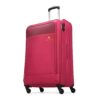 Aristocrat Polyester Oasis Plus Large Size Soft Check in Spinner Luggage (79 Cm)|Spacious Polyeste Trolley with 4 Wheels and Combination Lock|Dazzling Red|Unisex| 5 Year Warranty