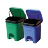 Signoraware SIGNORA WARE Plastic Modern Lightweight Dustbin For Home And Office 7Ltr, Blue+Green, Step-On