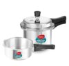 Pigeon by Stovekraft (14331) Aluminium Pressure Cooker Combo 2 Litre and 3 Litre Induction Base Outer Lid (Silver)