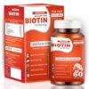 The Old Natural Biotin 10000mcg Enhanced Hair, Skin & Nails Health Veg Tablets for Radiant Beauty & Vitality (60 Tablets) (Pack of 1)
