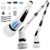 kavshly Electric Spin Scrubber 9 in 1 Cordless Cleaning Brush and Golves with Adjustable Speed, LED Display, Electric Scrubber for Cleaning Bathroom (Pack of 1) – Premium Edition