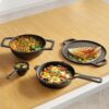 Lifelong Cast Iron Cookware Combo Set | 4-Piece Pre-Seasoned – Tawa (30cm), Kadhai (24cm), Fry Pan (20cm) & Tadka Pan | Naturally Non-Stick | Gas & Induction Compatible