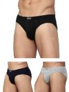 Levi’s Men’s Cotton Style #011 Comfort Regular Fit Solid Brief (Pack of 3) (#011-BRIEF-LT GMEL/BLK/Navy-P3_Lt. Grey Melange,Black, L)