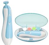 Electric Baby Nail Trimmer – 6-in-1 Safe Nail Cutter for Newborns & Toddlers, LED Light, Whisper-Quiet Operation, 6 Grinding Heads, Gentle & Precise Nail Care for Infants