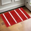 Status Anti-Skid Microfiber Water Absorbant/Soaking Washable Doormat for Bathroom/Entrance/Kitchen/Bedside/Door/Living-Room/Prayer Room Bath Mat (58 x 38 cm) (Red)