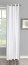 Decoholic Faux Texture Pro Solid Durable Heavy Polyester Fabric Insulated Grommet Curtains/Drapes for Bedroom/Living Room Door – 8 feet – 1 Panel, White