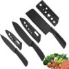 P & F CREATION 3-Piece Chef Knife Set | Professional Kitchen Knives for Meat | Ergonomic Non-Slip Handle | Black Stainless Steel Blades | Sharp & Durable Cooking Tools