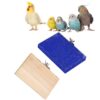 Sage Square Wooden Stand Sand Platform Made of Natural Wood, Combo of Two (6*4.5 & Sand 6*4.5 inch) Rectangle Shaped Perch Stand, Cage Accessories, Playful Toy, Suitable For Birds, Parrots, Budgies