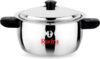 Rudra SS Stainless Steel Ideal Milk Boiler/Cooker Pot 20 cm diameter 1 L capacity with Lid(Stainless Steel, Non-stick, Induction Bottom)