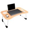 MollisHomes Laptop Table with Dock Stand Wood Smart Standard Multi-Purpose Solid/Study Table/Bed Table/Foldable and Portable/Ergonomic & Rounded Edges/Non-Slip Legs/Engineered (Black)