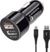Ambrane 27 W Qualcomm Certified Turbo Car Charger(Black, With USB Cable)