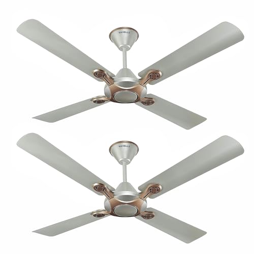 POLYCAB Wizzy Neo LED 1200mm 5-Star BLDC, Remote Ceiling fan for Living Room | 8 Purple LED Speed Indicator | 55% Energy Saving, High Air Delivery, 25 Speed Control【Brown Copper】