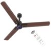 POLYCAB Wizzy Neo LED 1200mm 5-Star BLDC, Remote Ceiling fan for Living Room | 8 Purple LED Speed Indicator | 55% Energy Saving, High Air Delivery, 25 Speed Control【Brown Copper】