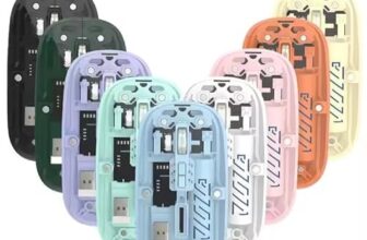 QuickPick Enterprise Glassy Wireless Mouse, Dual Mode (2.4GHz + BT), Upto 1600 DPI, Silent Operation, 5 Buttons, Type-C Charging, Comfortable & Ergonomic, for Mac | Laptop | Computer (Multi Color)