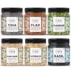 LILA DRY FRUITS 6 Superseed Combo (Basil, Chia, Sunflower, Watermelon, Pumpkin & Flax) 6 x 100 Gms Jar Pack | Healthy Combo for Immunity and Weight Management | Mix Seeds for Diet | Superfood Snacks