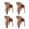 Cello Dynamo Chair Set Pack of 4 – Dark Beige (Plastic) | Strong and Durable | Easy to Clean | Chair for Living Room, Bed Room, Kitchen, Office Room, Outdoor | 3 Years Warranty