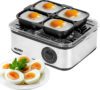 AGARO 3 Boiling Modes, Stainless Steel Body, Transparent Lid, 500 Watts Grand Egg Boiler And Poacher,2-in1 Boils 8 Eggs, Poach 4 Eggs, Egg Cooker(Silver, 8 Eggs)
