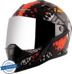 VEGA Storm Atomic Motorbike Helmet(Dull Black, Orange)