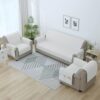 Story@Home Quilted Sofa Cover 5 Seater | Sofa Cover with Pockets | Microfiber Sofa Cover | 3+1+1 Seater Sofa Cover with Pockets | Make Your Own Set Stylish for Aesthetic Home Furnishing | Off White