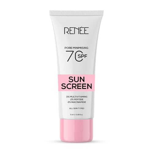 RENEE Pore Minimizing Sunscreen for All Skin Type Spf 70 With 2% Niacinamide, 2% Peptide & 3% Multivitamins, 5Ml