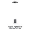 Havells Radia Pendant 1LS E27MattBLK MRB
