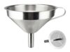 Multipurpose Stainless Steel Funnel with Removable Strainer – 11CM Wide Mouth Kitchen Funnel for Bottling Oil, Juice, Powder, and More – Durable Metal Funnel for Home Use
