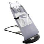 COINCE Comfort Natural Baby Bouncer Rocking Chair Portable Bouncer Seat for Babies, Ergonomic Design Baby Bouncy Seats Foldable and Reclining with Music