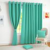 Story@Home Blackout Door Curtains 7 Feet Long Set of 2 | Solid Printed | 71% Room Darkening Curtain | Thermal Insulated | Curtains for Living Room | (116 x 215 cm, Mint Green) | Perfect for Home Decor