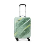 Aristocrat Radiance Cabin Trolley Bag 55cm | Small | Polypropylene Hard Luggage| Smooth 4-Wheel Suitcase| Combination Lock with Sturdy Zipper | Full Fabric Convipack | 5-Year Warranty (Green)