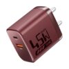 boAt 45W GaN Charger, 2 Output Ports, PD, PPS & QC 3.0, GaN Chip Tech, Auto-Detect, Compact & Lightweight, Heat & Corrosion Resistant, Smart IC Protection, Lightweight(Monarch Red)