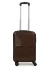 Teakwood Small Size 8 Wheels Trolley Bag, Hard Cabin with Zipper Closure, Adjustable Push Button & Cross Side Strap, Number Lock System 360 Degree (Small, Brown)