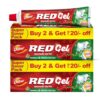 Dabur Red Gel Ayurvedic Toothpaste – 600g (150g x 4) | Reduction in Bad Breath, Plaque & Gingivitis | Freshness with Protection | For Healthy Gums & Effective Dental Care