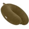 Btag Travel Neck Pillow for Men & Women | Soft Fibre Cushion for Flight, Car & Train | Soft Velvet Fabric with Attachable Snap Strap | Cervical Support for Neck Pain Relief. Pack of 1 (Tan Brown)