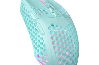 SOLAKAKA Wired Gaming Mouse with Honeycomb Shell,Adjustable 12800 DPI,7 Programmable Buttons,Lightweight Gaming Mice Ergonomic Computer Mouse Gaming for Windows/PC/Mac/Laptop Gamer,Green