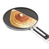 MILTON Pro cook Black Pearl Aluminium Non Stick Flat Dosa Tawa, 27 cm, Gas & Induction Compatible, Bakelite Handle and Metal Spoon Friendly, Grey, 1 Years Warranty