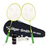 Jager-Smith PB 6000 Combo Aluminium Badminton Racquet with Tempered Steel Shaft & Featherlite 2 (Pack of 3) Feather Shuttles and Full Cover Suitable for Kids Age 6-11 Years (Made in India)