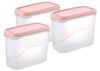 All Time Frostee Pink Modular Plastic Container Set of 3 (950ml Each) | Airtight, BPA-Free, Leakproof – Kitchen Food Storage