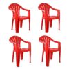 Cello Capri Arm Chair (Red, Set of 4)