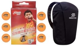 DHS TT Ball S-S1840BY 2 Star Y Supermarket (6 Pcs Box) 30 PCS with Smart PRO TT Special Cover Speed Black