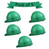 Allen Cooper Industrial Safety Helmet SH-702, Shell With Ventilation, Plastic Cradle with Manually adjustable Headband – GREEN (Pack Of 5)