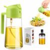 Oil Spray Bottle And Brush Jar for Cooking – Glass Dispenser for Kitchen Use, Air Fryer, BBQ, Salad, Dosa, and Frying | Refillable Mister Bottle And Brush Jar | Multicolor (2 Oil Bottle Combo 750 ml)